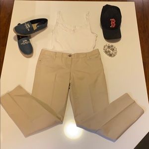 White House Black Market Crop Leg Thin Kahki